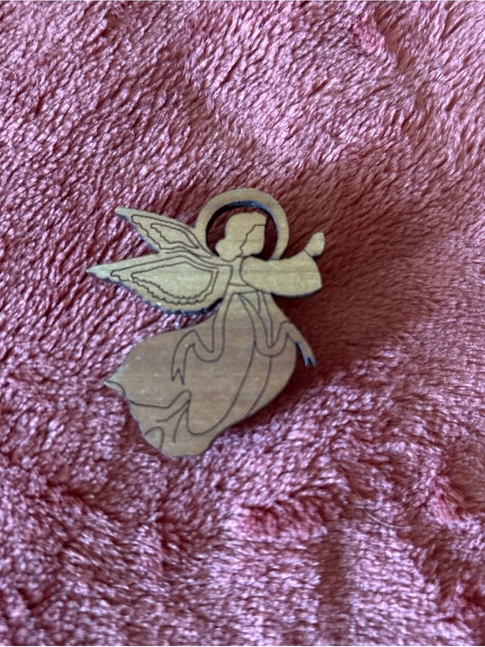 Wooden Angel Brooch Pin - Elegant Women's Jewelry